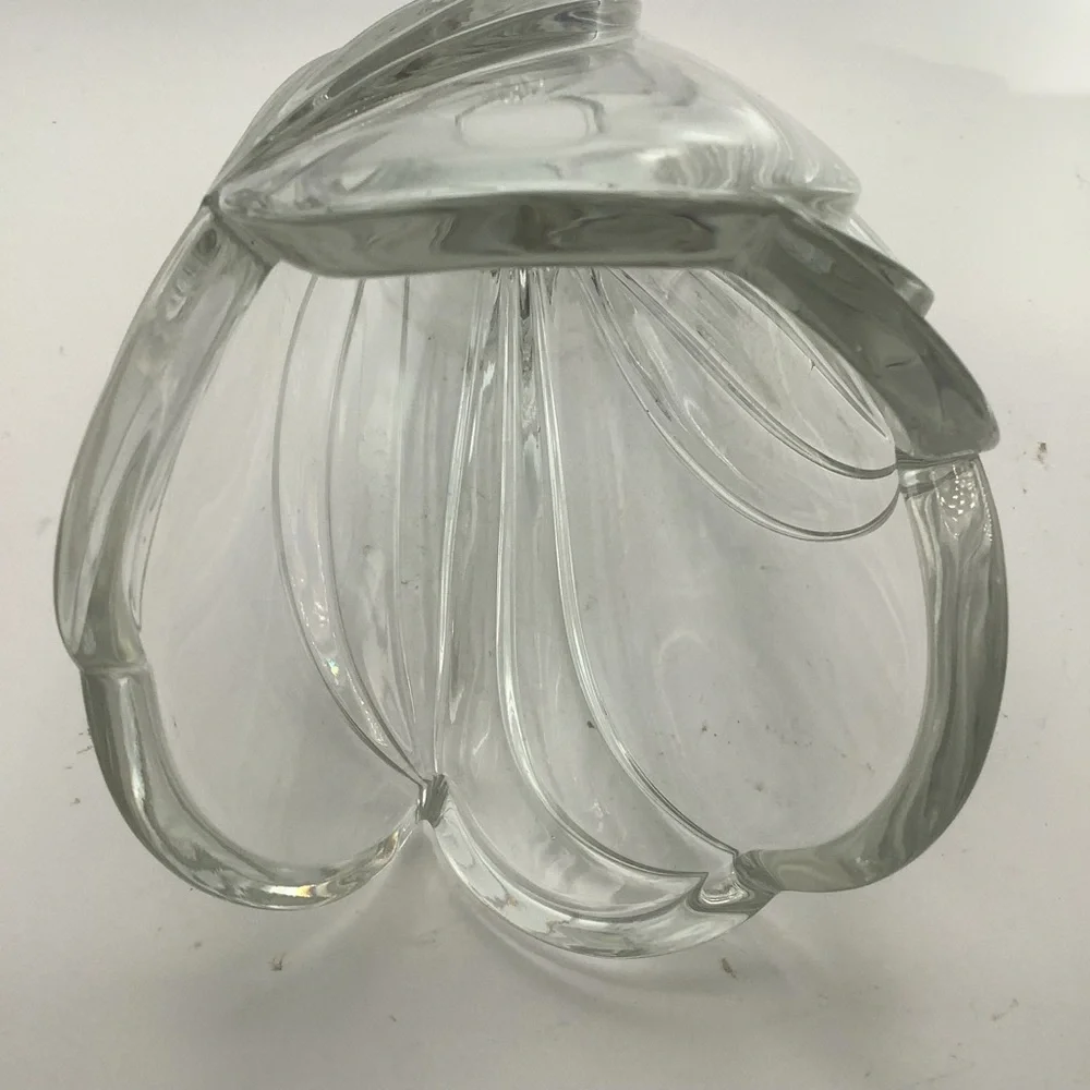 Large 10” Fluted Crystal Vase